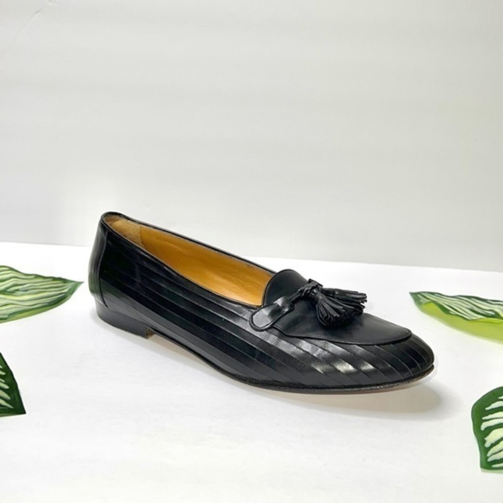 Cole Haan Italian Leather Tassel Loafers Black Size 9B